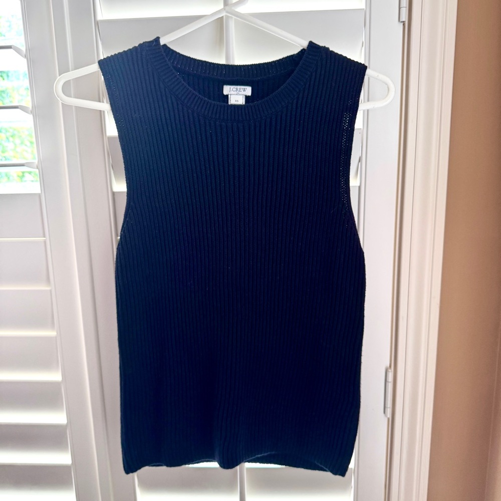 J. Crew Black Ribbed Tank Top